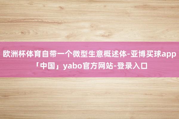 欧洲杯体育自带一个微型生意概述体-亚博买球app「中国」yabo官方网站-登录入口
