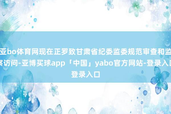亚bo体育网现在正罗致甘肃省纪委监委规范审查和监察访问-亚博买球app「中国」yabo官方网站-登录入口